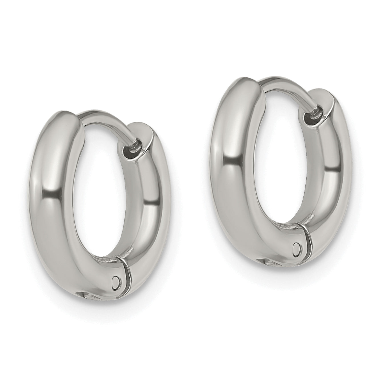 Chisel Stainless Steel Polished 3mm Hinged Hoop Earrings