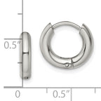 Chisel Stainless Steel Polished 3mm Hinged Hoop Earrings