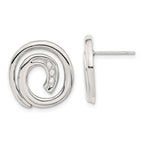 Stainless Steel CZ Swirl Circle Earrings