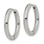 Polished Hinged Hoop Earrings in Stainless Steel