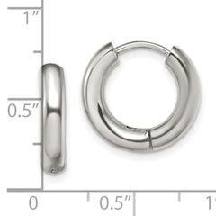 Chisel Stainless Steel Polished 3.5mm Hinged Hoop Earrings