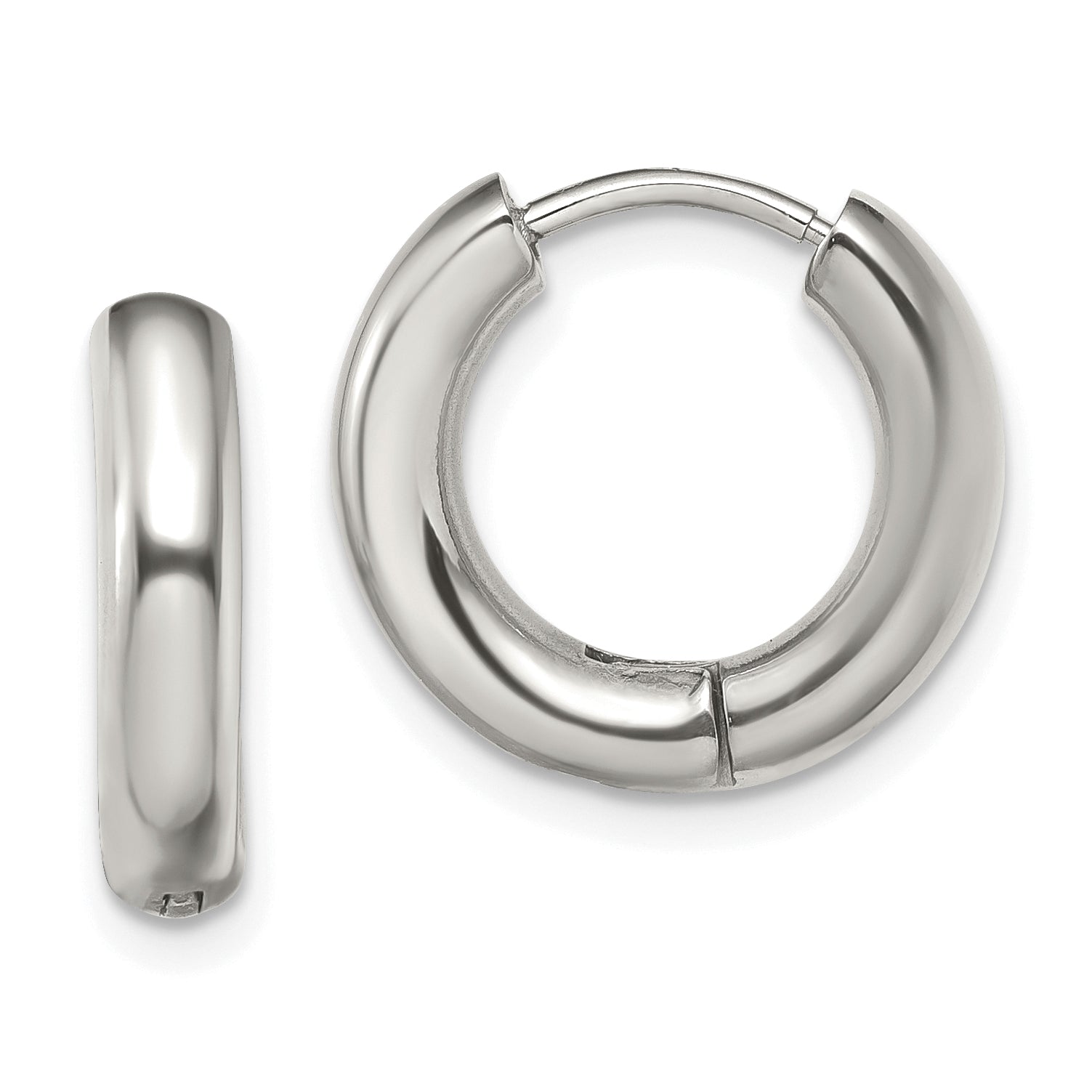 Chisel Stainless Steel Polished 3.5mm Hinged Hoop Earrings