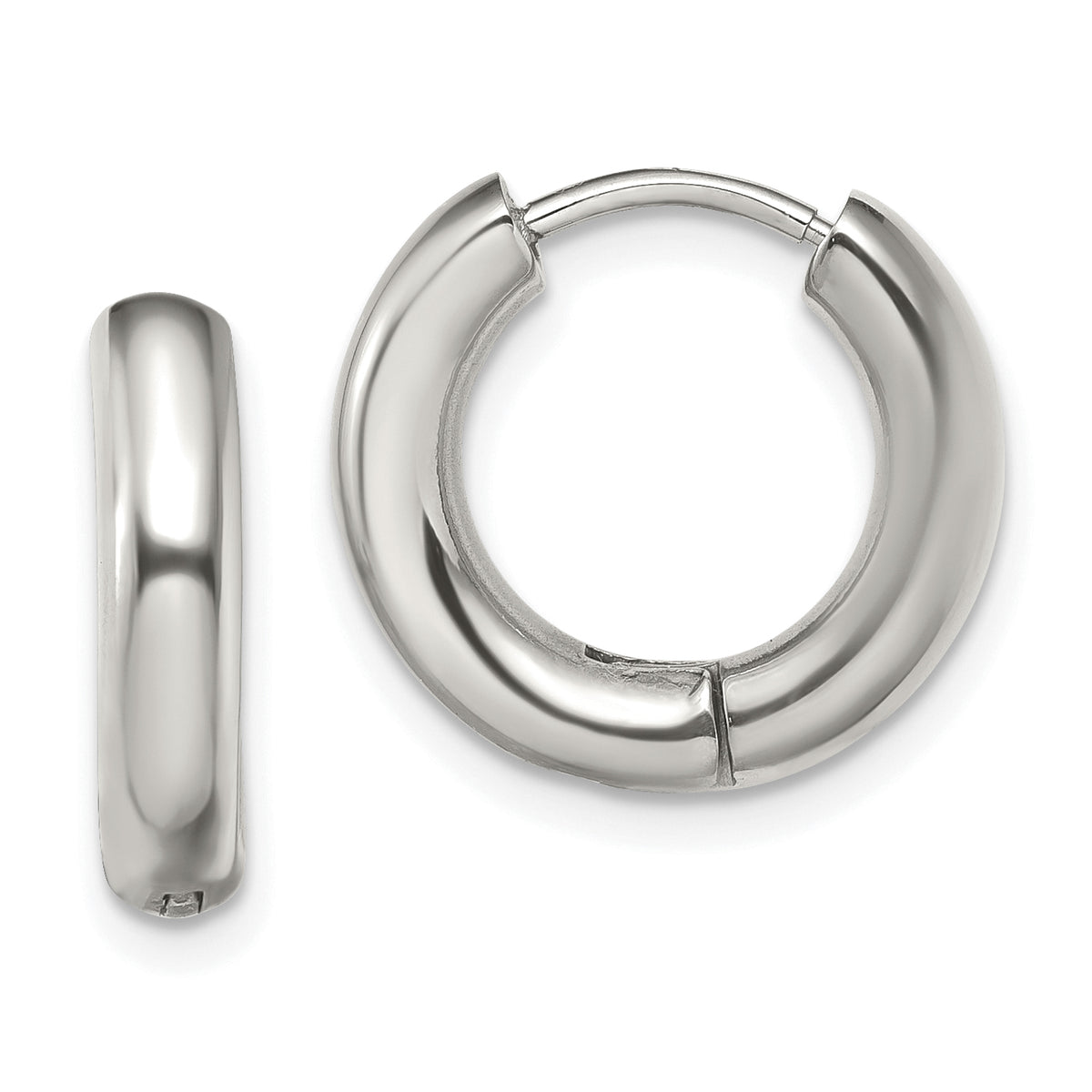 Chisel Stainless Steel Polished 3.5mm Hinged Hoop Earrings