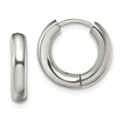 Chisel Stainless Steel Polished 3.5mm Hinged Hoop Earrings