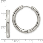 Chisel Stainless Steel Polished 3.5mm Hinged Hoop Earrings