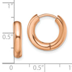 Chisel Stainless Steel Polished Rose IP-plated 3.5mm Hinged Hoop Earrings