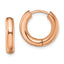 Chisel Stainless Steel Polished Rose IP-plated 3.5mm Hinged Hoop Earrings