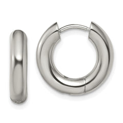Chisel Stainless Steel Polished 4mm Hinged Hoop Earrings