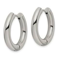 Chisel Stainless Steel Polished 4mm Hinged Hoop Earrings