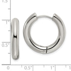 Chisel Stainless Steel Polished 4mm Hinged Hoop Earrings