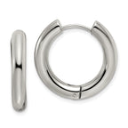 Chisel Stainless Steel Polished 4mm Hinged Hoop Earrings