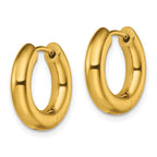 Chisel Stainless Steel Polished Yellow IP-plated 4mm Hinged Hoop  Earrings