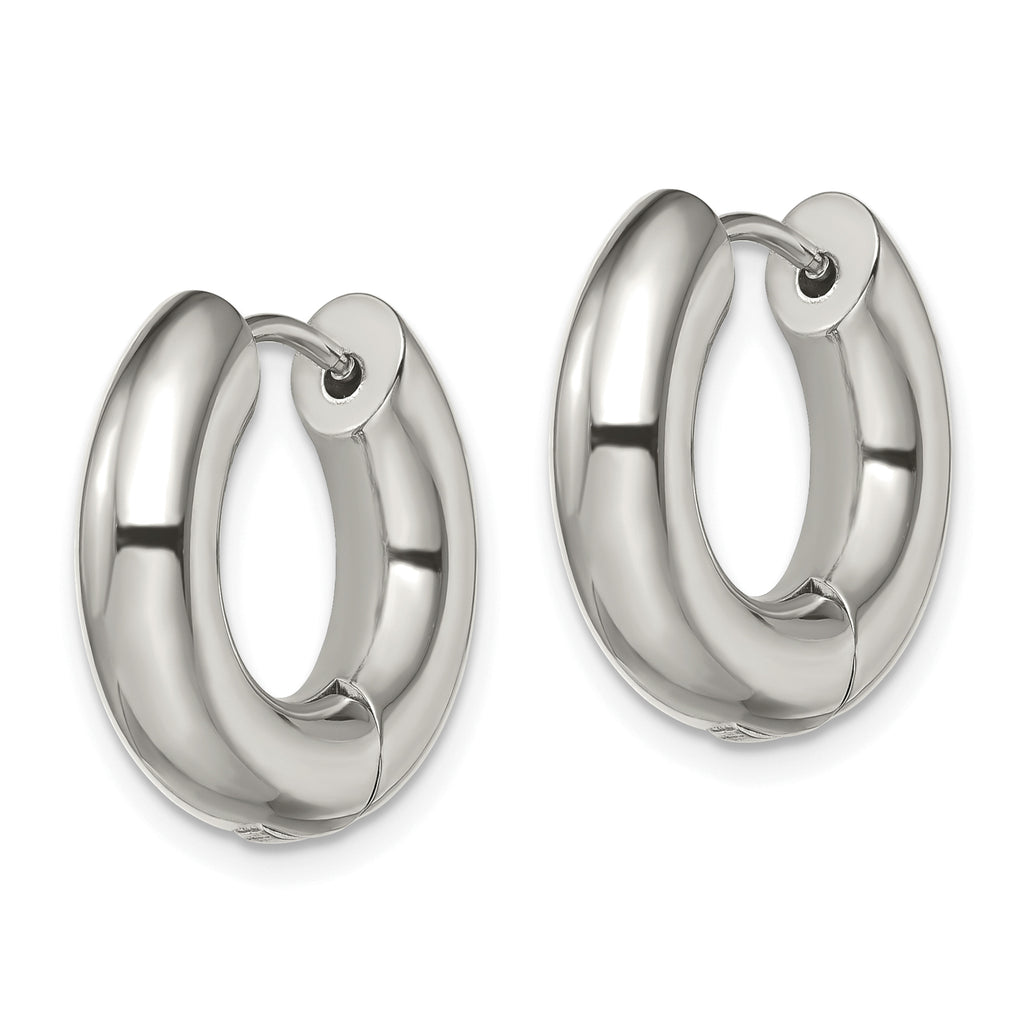 Chisel Stainless Steel Polished 5mm Hinged Hoop Earrings