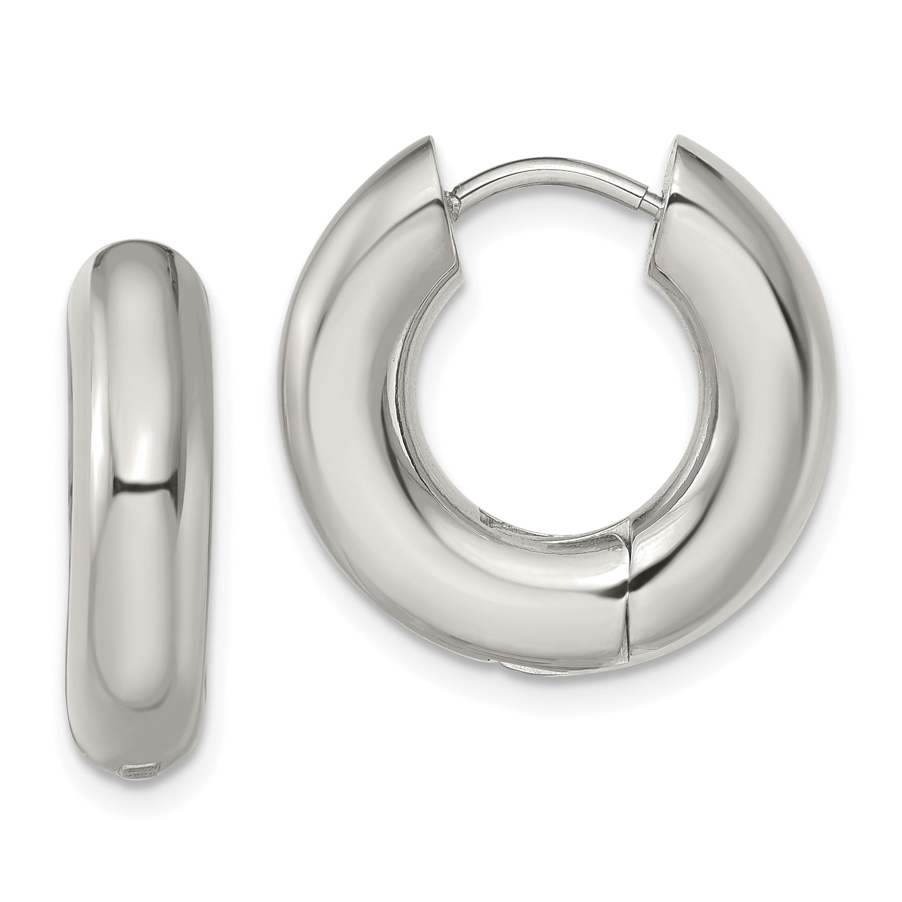 Chisel Stainless Steel Polished 5mm Hinged Hoop Earrings