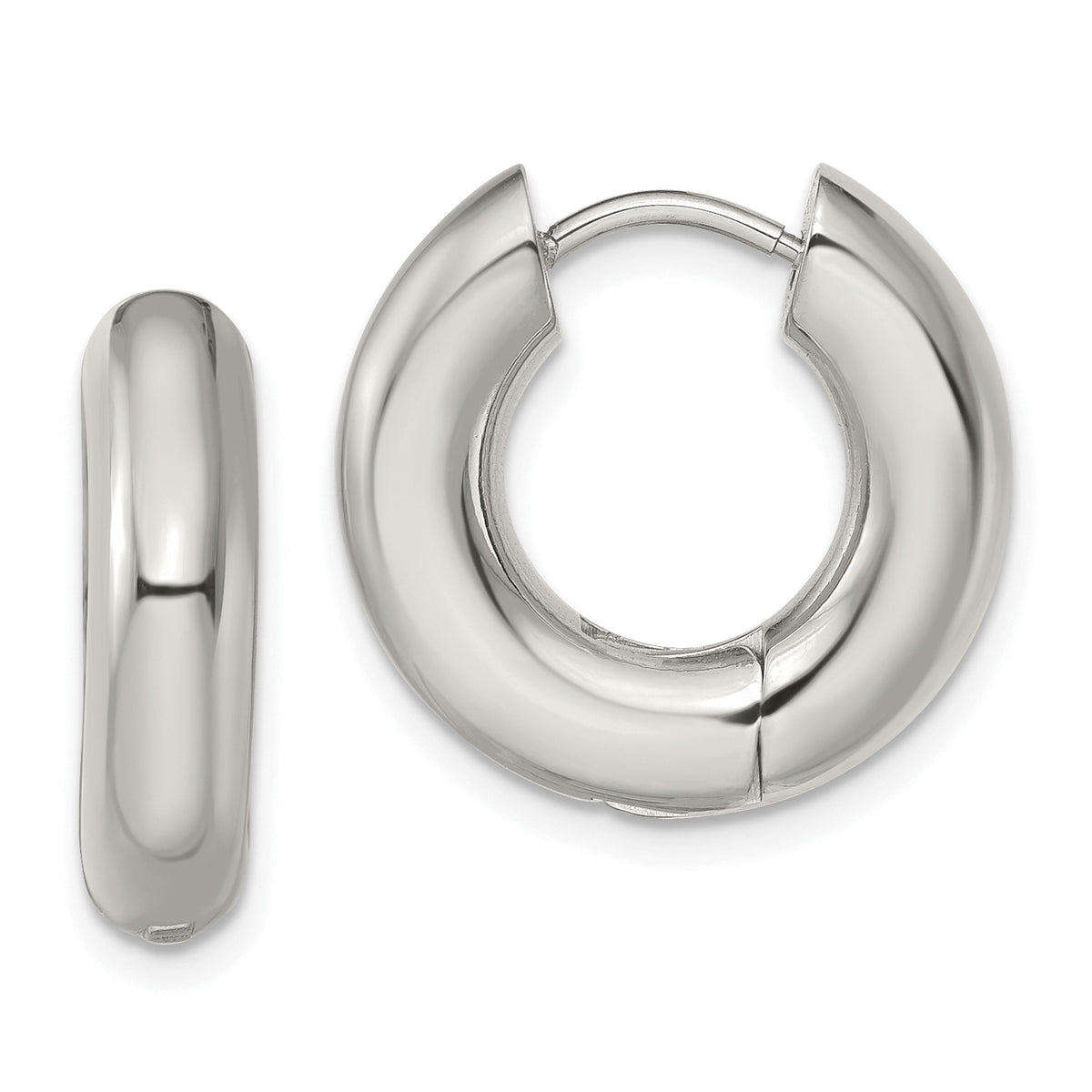 Chisel Stainless Steel Polished 5mm Hinged Hoop Earrings