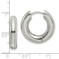 Chisel Stainless Steel Polished 5mm Hinged Hoop Earrings