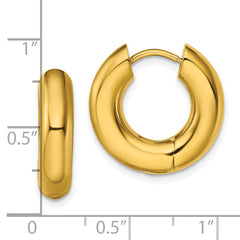 Chisel Stainless Steel Polished Yellow IP-plated 5mm Hinged Hoop Earrings