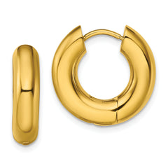 Chisel Stainless Steel Polished Yellow IP-plated 5mm Hinged Hoop Earrings