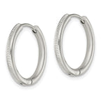 Chisel Stainless Steel Polished and Textured 2.5mm Hinged Hoop Earrings