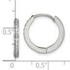 Chisel Stainless Steel Polished with Preciosa Crystal 2mm Hinged Hoop Earrings