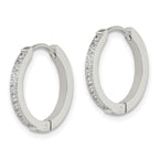 Chisel Stainless Steel Polished with Preciosa Crystal 2mm Hinged Hoop Earrings