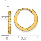 Crystal Hinged Hoop Earrings in Gold-Tone Stainless Steel