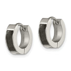 Carbon Fiber Inlay Hoop Earrings in Stainless Steel