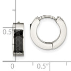 Carbon Fiber Inlay Hoop Earrings in Stainless Steel
