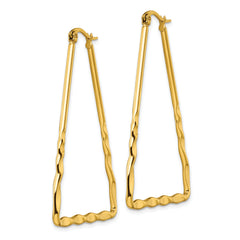 Chisel Stainless Steel Polished Yellow IP-plated Triangular Hoop Earrings