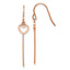 Chisel Stainless Steel Polished Rose IP-plated Heart and Bar Dangle Shepherd Hook Earrings
