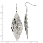 Polished Leaves Dangle Earrings in Stainless Steel