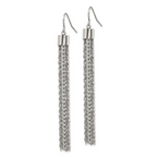 Chisel Stainless Steel Polished Multi Strand Chain Dangle Earrings