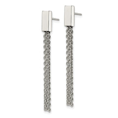 Chisel Stainless Steel Polished Multi Chain Post Dangle Earrings