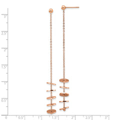 Chisel Stainless Steel Polished Rose IP-plated Post Dangle Earrings