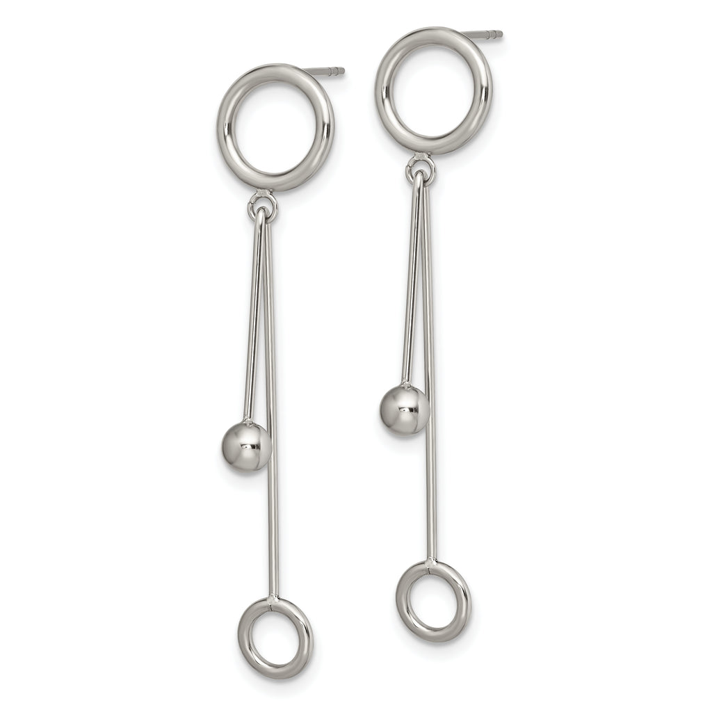 Chisel Stainless Steel Polished Post Dangle Earrings