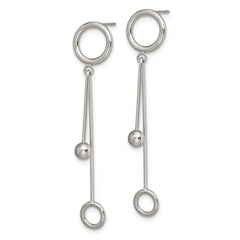 Chisel Stainless Steel Polished Post Dangle Earrings