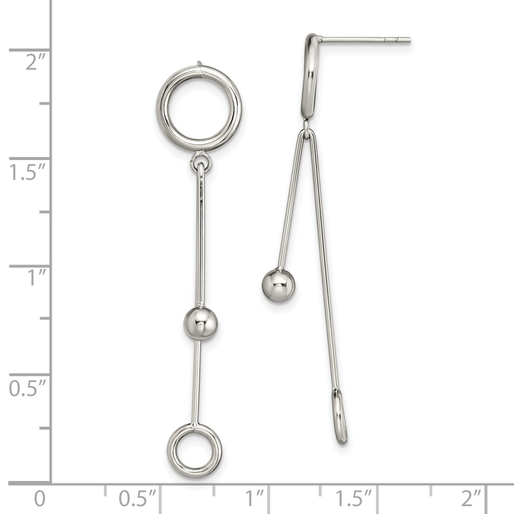 Chisel Stainless Steel Polished Post Dangle Earrings