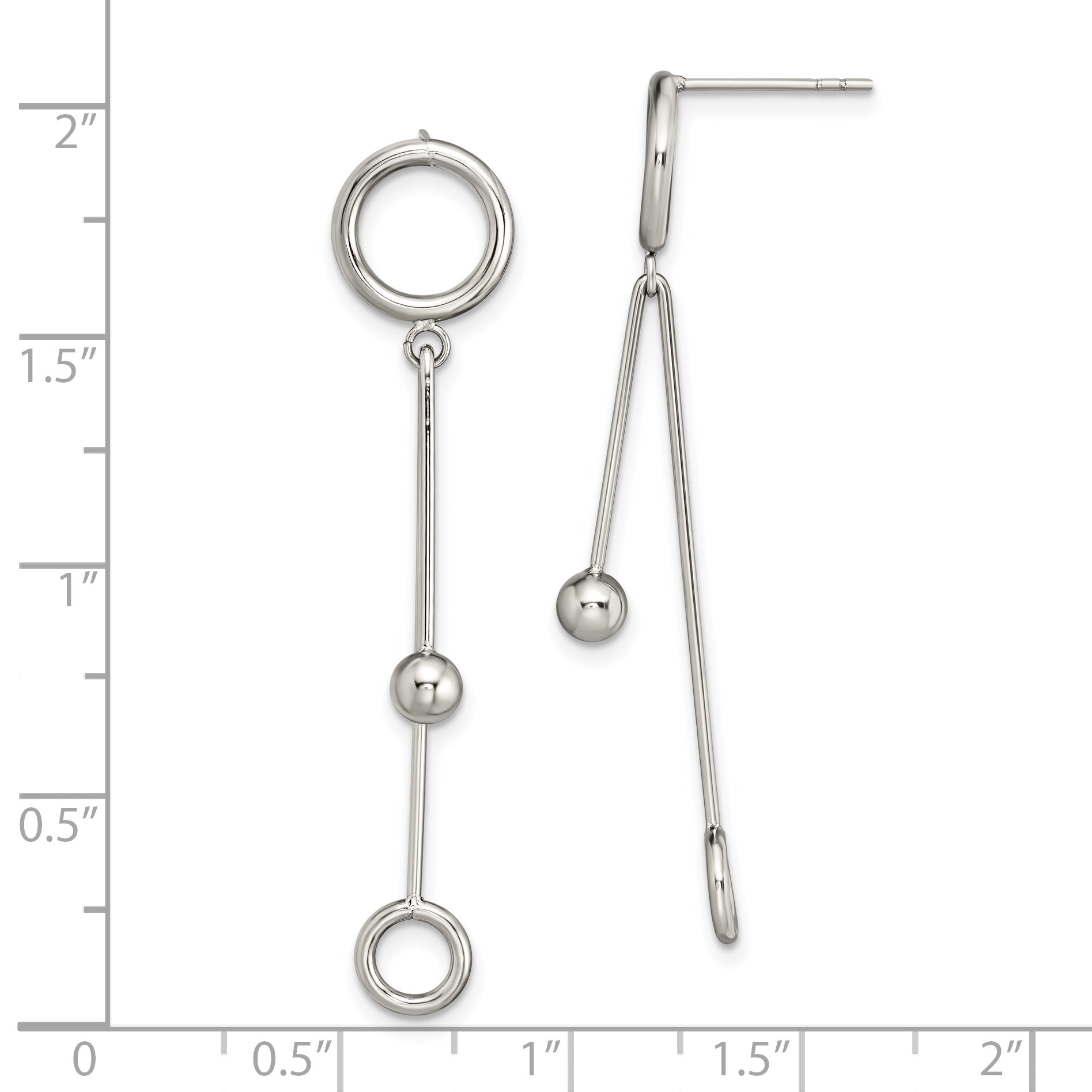 Chisel Stainless Steel Polished Post Dangle Earrings