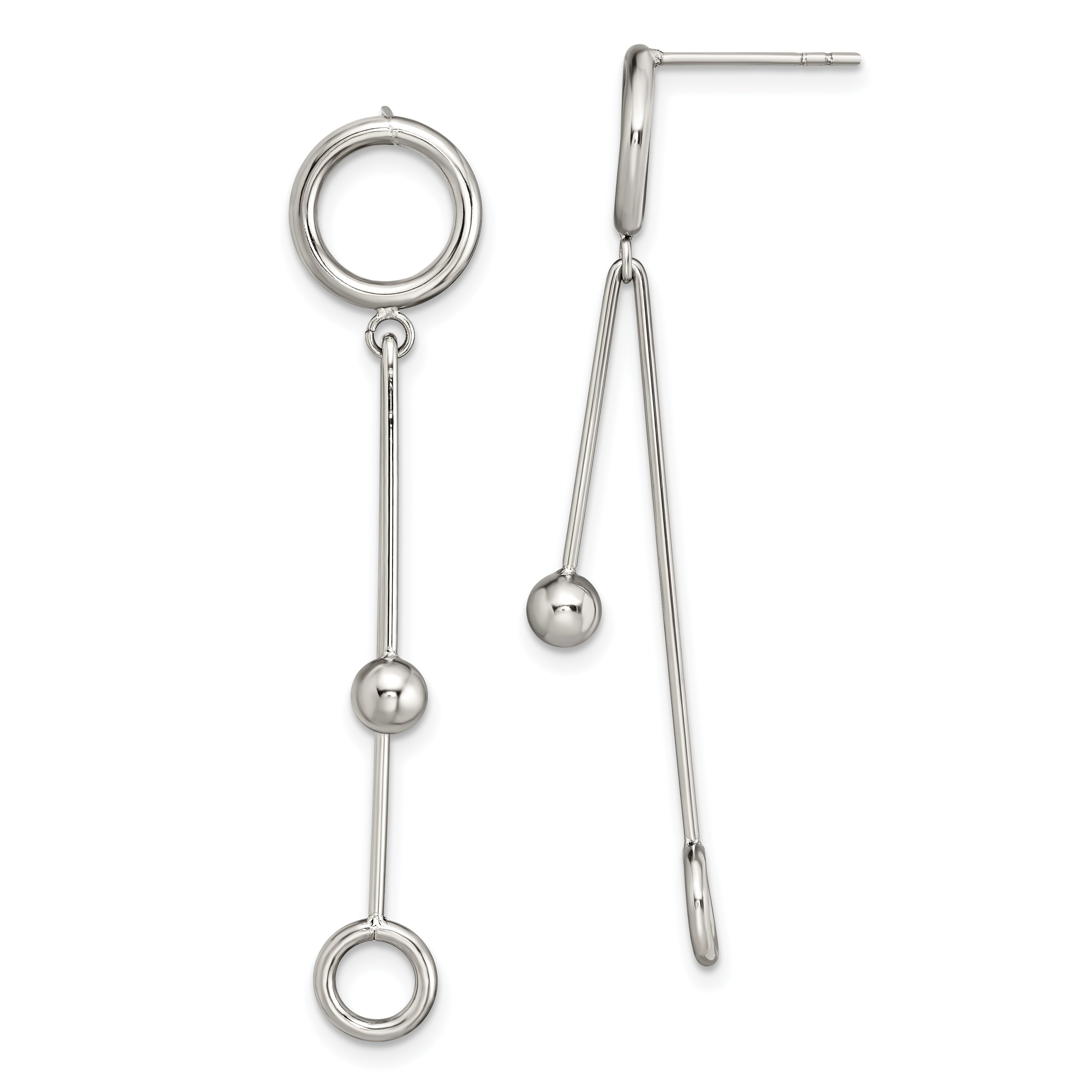 Chisel Stainless Steel Polished Post Dangle Earrings