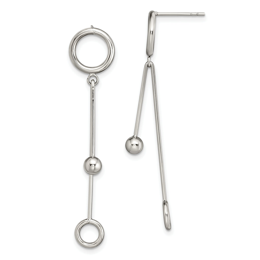 Chisel Stainless Steel Polished Post Dangle Earrings