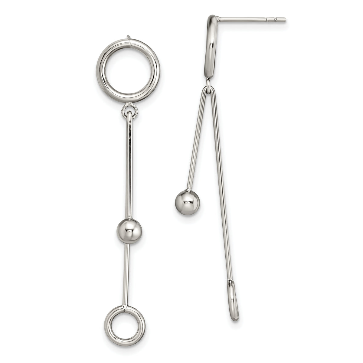 Chisel Stainless Steel Polished Post Dangle Earrings