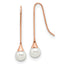 Chisel Stainless Steel Polished Rose IP-plated Imitation Pearl Shepherd Hook Earrings