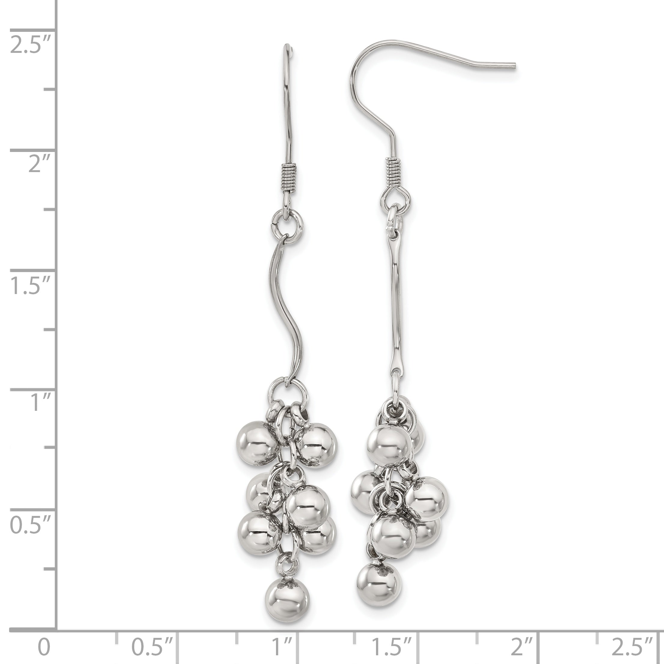 Sophia Jewelers Polished Stainless Steel Dangle Earrings Gift Ready