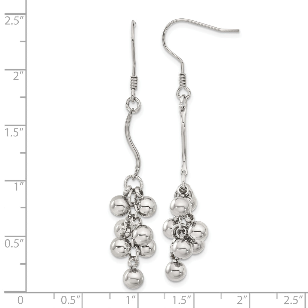 Sophia Jewelers Polished Stainless Steel Dangle Earrings Gift Ready