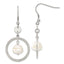 Stainless Steel FW Cultured Pearl Circle Dangle Earrings
