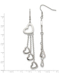 Polished Hearts Dangle Earrings in Stainless Steel