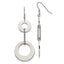 Chisel Stainless Steel Polished Circles Dangle Shepherd Hook Earrings