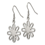 Flower Dangle Drop Earrings in Stainless Steel