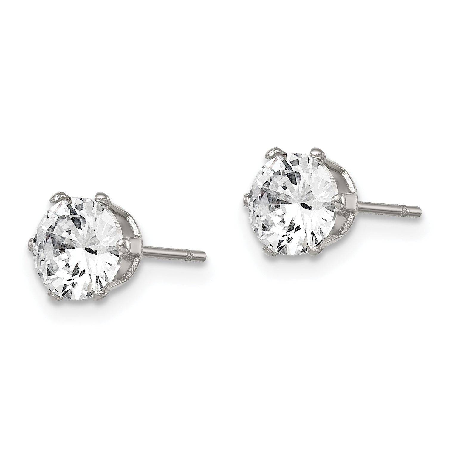 Chisel Stainless Steel CZ Stud Earrings Unisex Polished Gift Ready Secondary image