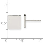 Polished Square Stud Earrings in Stainless Steel